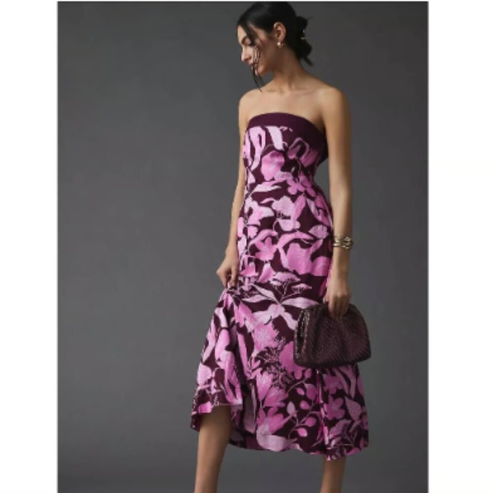 Anthropologie Maeve Jo Faulkner Strapless Dress Size size 4 NWOT
